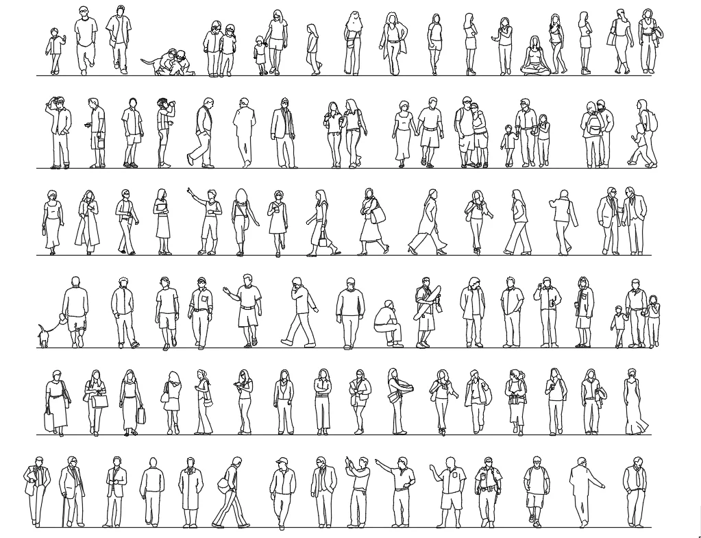2D People Site Plan CAD Blocks