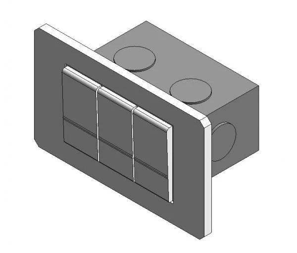 3-Gang Mixed Pole Switch