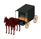 Amish Wagon with Horses
