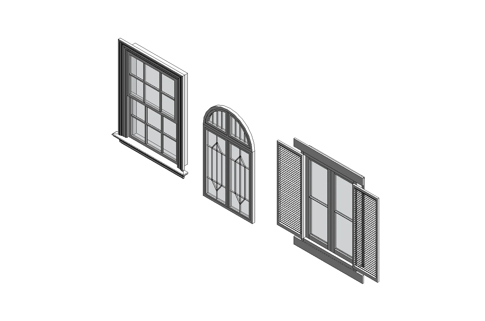 Colonial Window Parametric Architectural