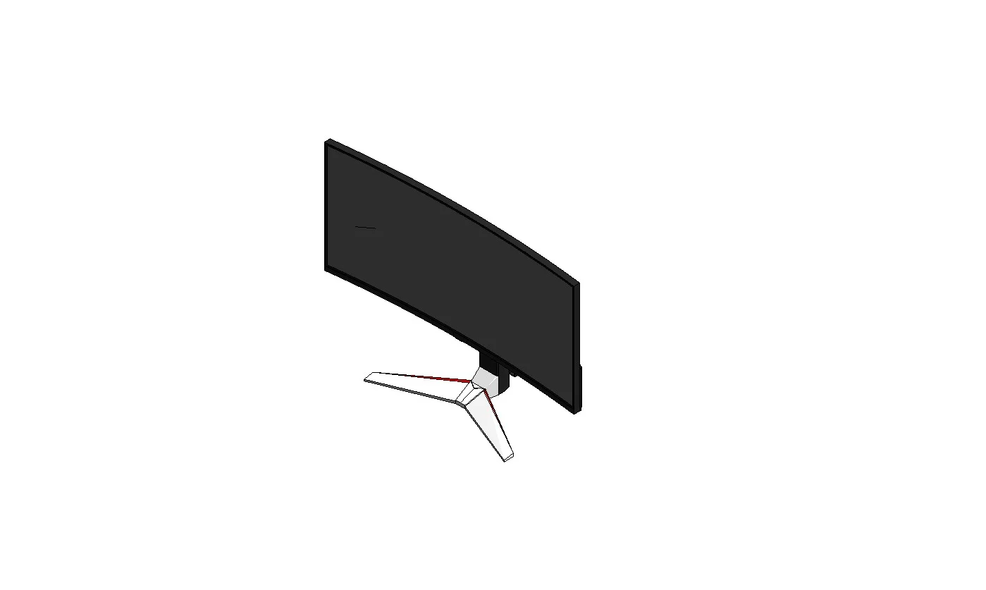 Curved Monitor Office Workstation