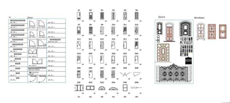 Doors and Windows AutoCAD Blocks Set