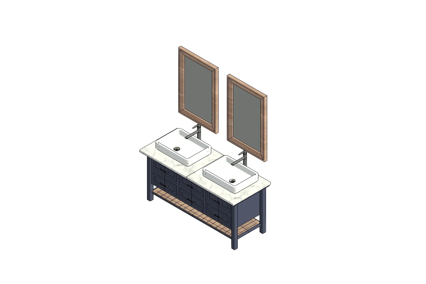 Double Lavatory Vanity Unit