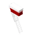 Ladder to Roof Hatch 9 Ft to 12Ft with Angle Frame for Dropped Ceiling