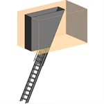 Ladder to Roof Hatch with Angle Frame for Dropped Ceiling