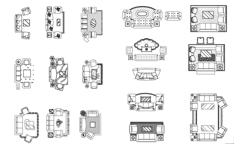 Living Room Furniture Plan Set