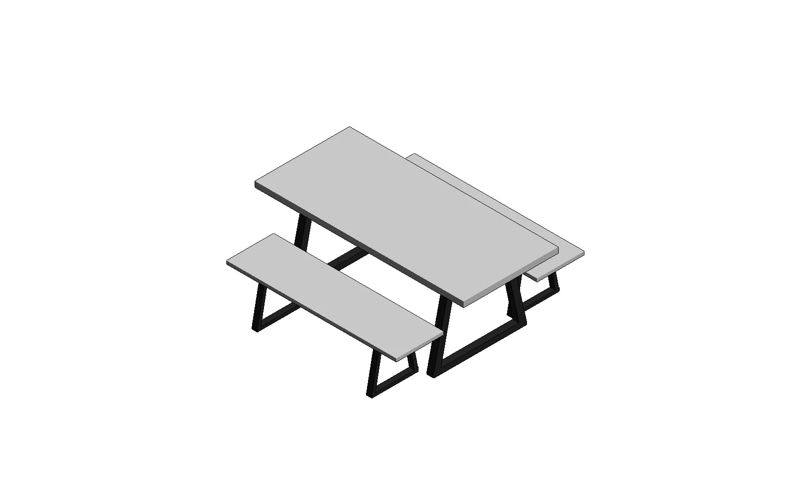 Metal Bench With Table