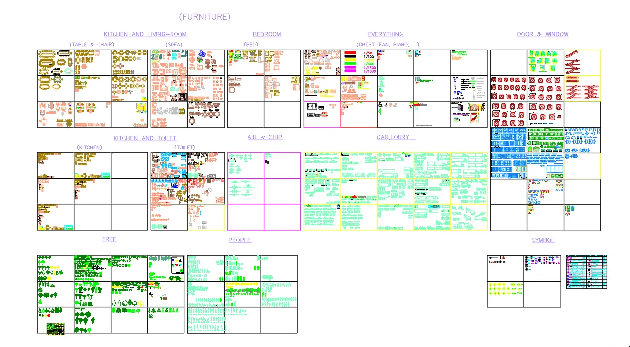 Mixed Architectural CAD Block Library