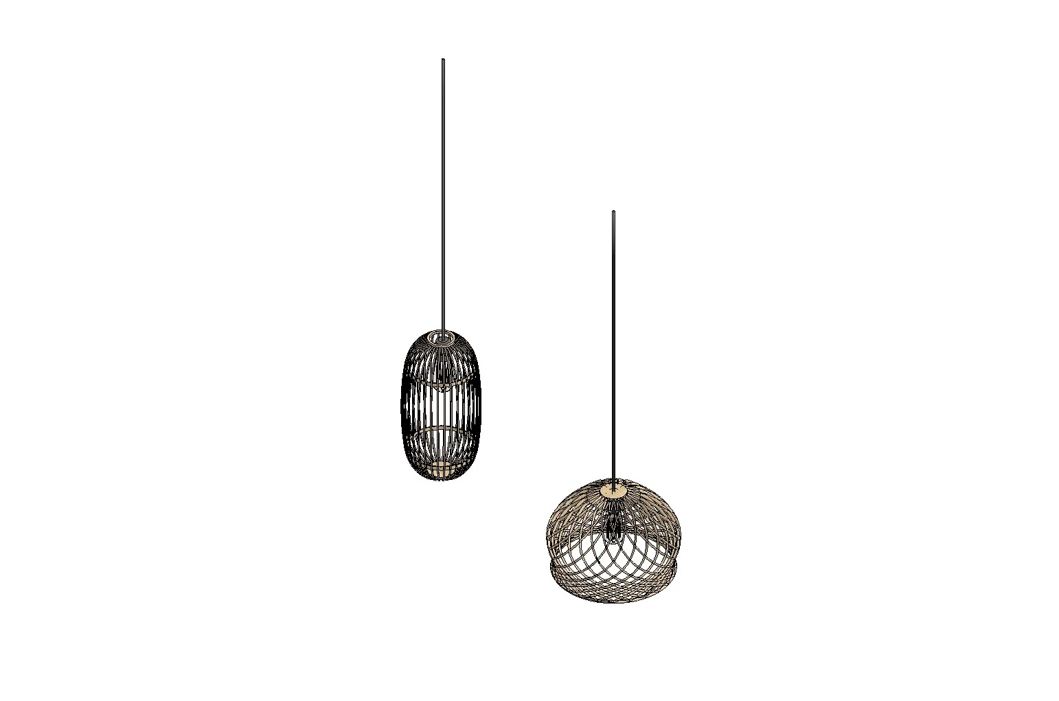 Modern Rattan Pendant Light
