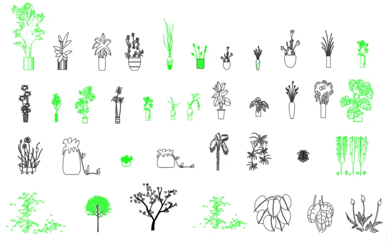 Ornamental Plants Site Plan CAD Block