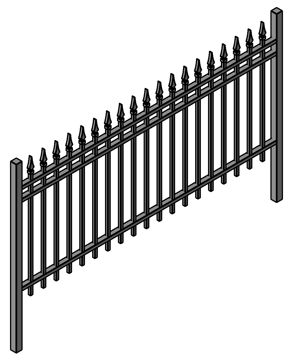 Ornamental Wrought Iron Metal Fence