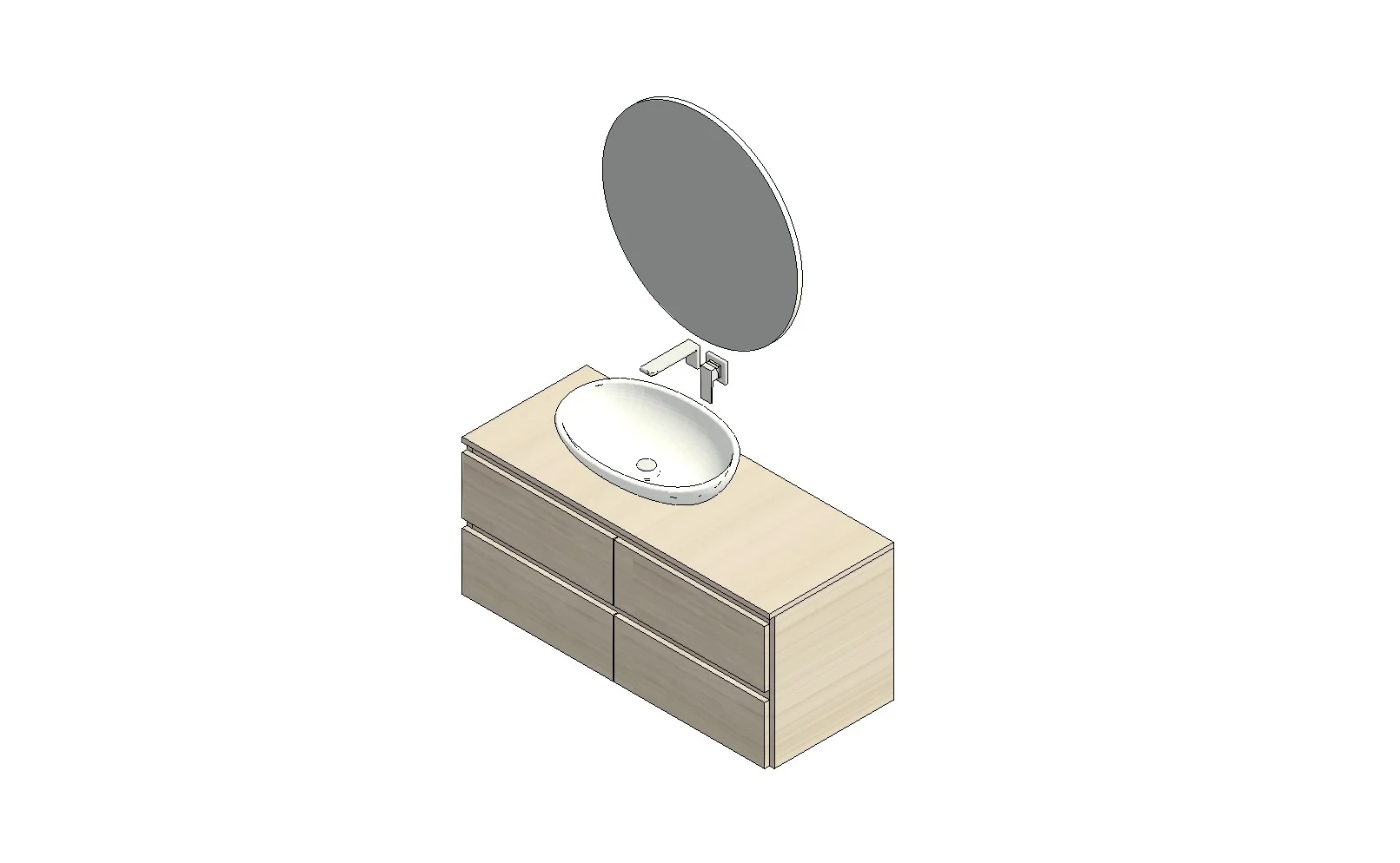 Oval Bathroom Vanity Cabinet