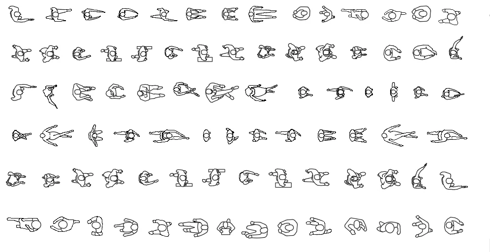 People Top View CAD Block