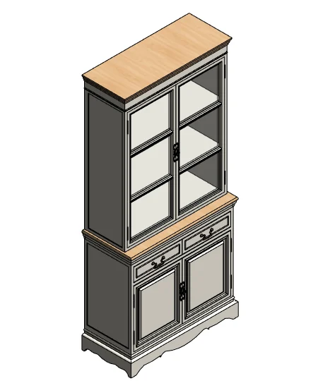 Pine Glass China Cabinet