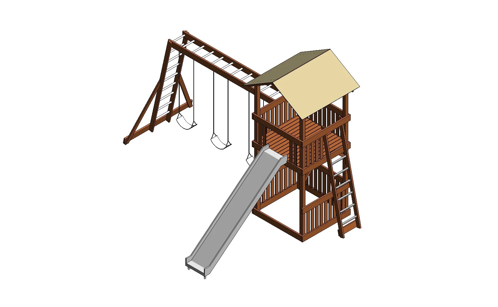 Playhouse With Integrated Slide