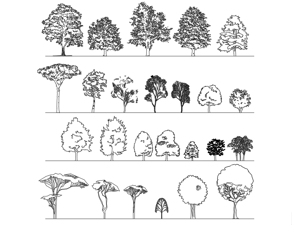 Site Plan Tree CAD Blocks