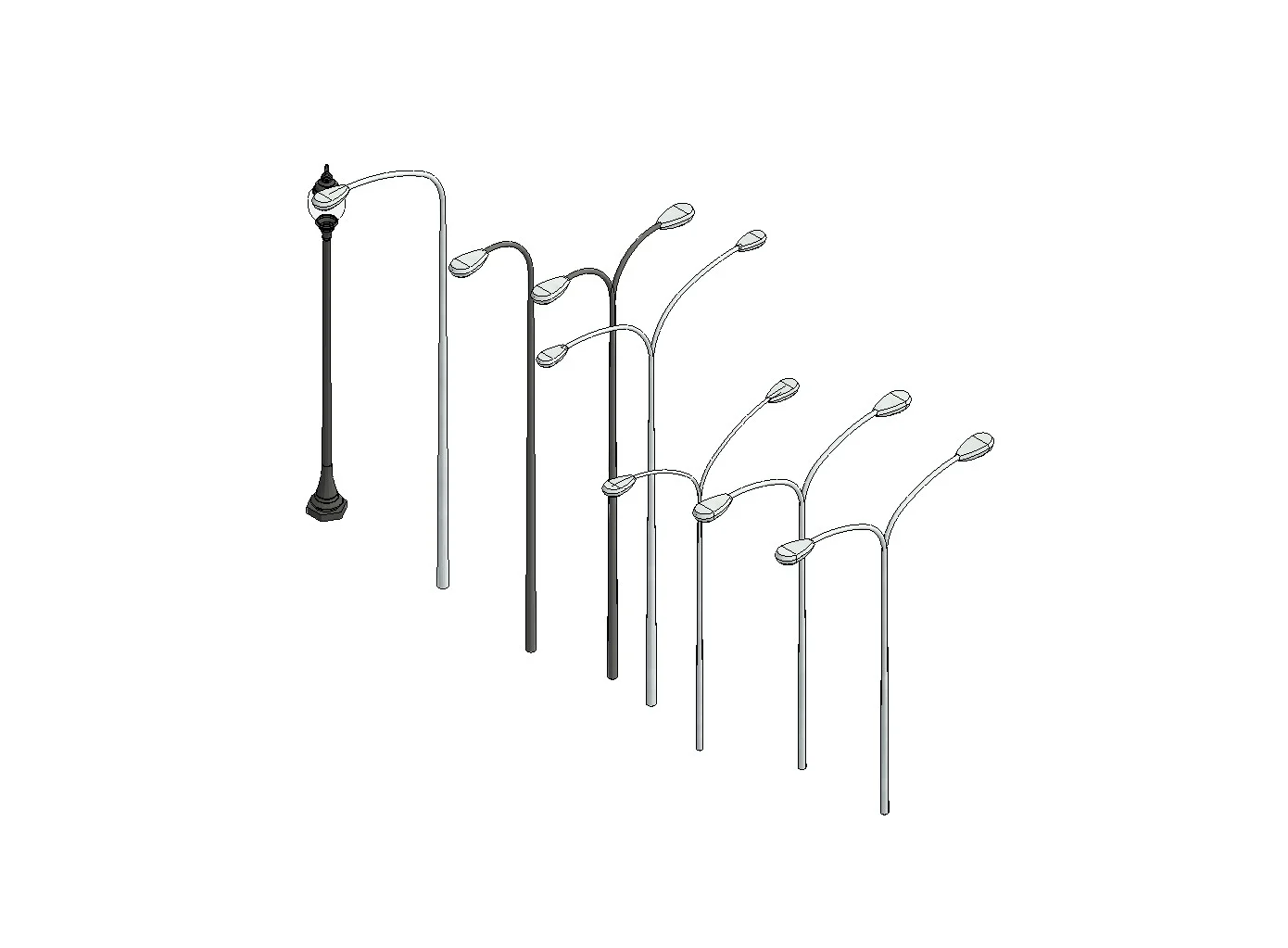 Street Lamp Post Set