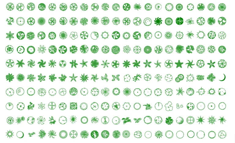 Trees Top View CAD Blocks Set 2